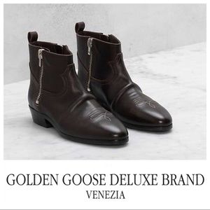 SOLD Golden Goose Viand Black Ankle Boots 37 NWT